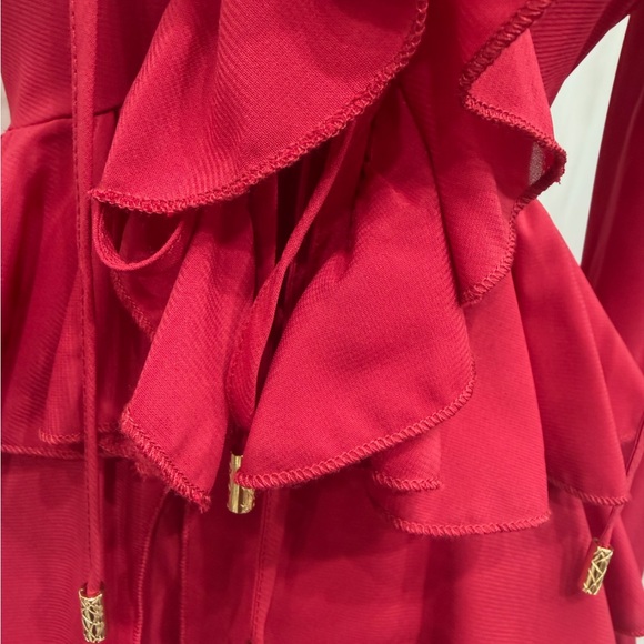 RED 2PCs Ruffled Pant Set - Picture 5 of 15